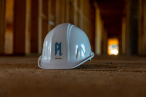 construction hat on the floor of a hotel under construction