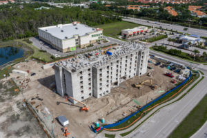 aerial photo of a hotel under construction in florida